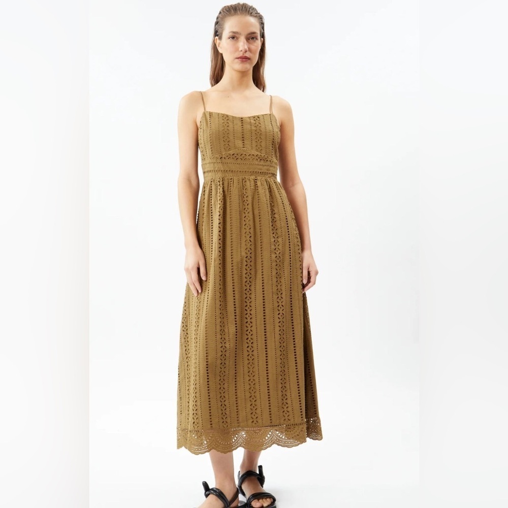 NWT! DELUC Masson Dress Brown Eyelet Size Small